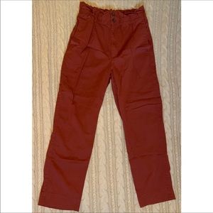 Madewell Maroon Paper Bag Pants
